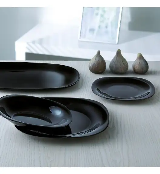 LUMINARC CARINE NEO BLACK Talerz deserowy 19 cm / szkło hartowane