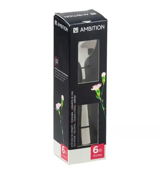 AMBITION ROMA Sztućce zestaw 6 łyżeczek do herbaty dla 6 osób / połysk