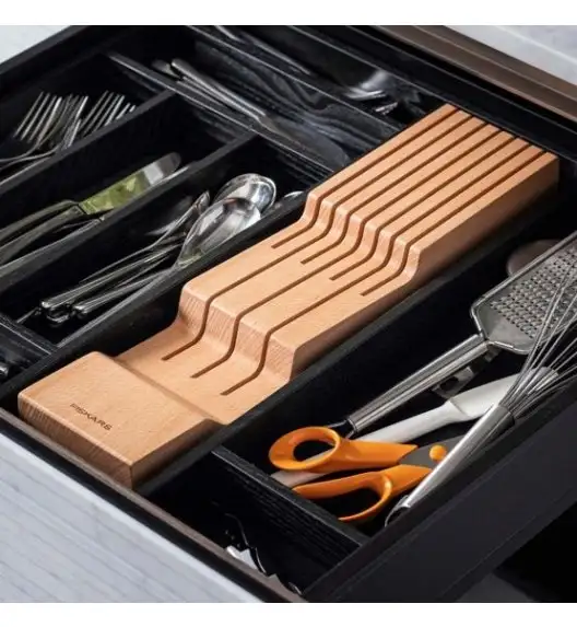 FISKARS 1062890 Drewniany blok na noże do szuflady 