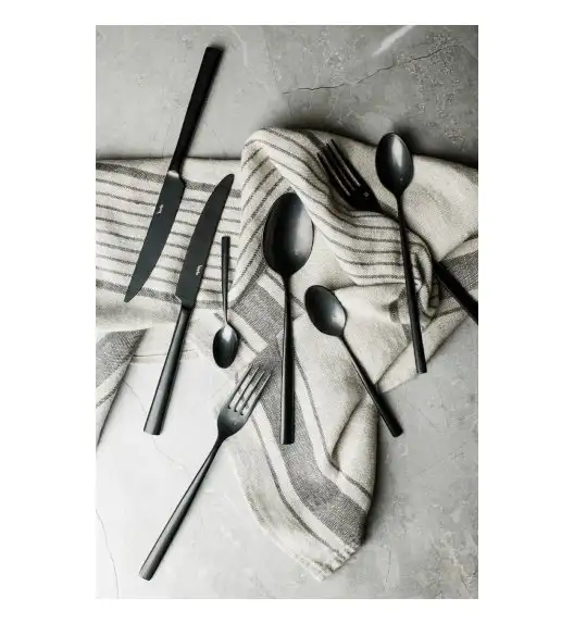 VERLO SU BLACK Łyżeczka do herbaty LUZ / stal nierdzewna