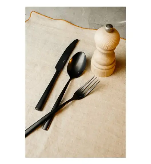 VERLO SU BLACK Łyżeczka do herbaty LUZ / stal nierdzewna