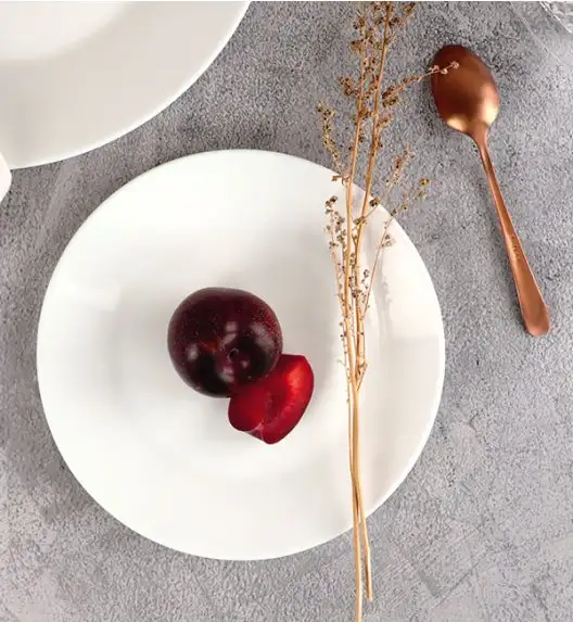 WYPRZEDAŻ! DOMINO J-Y Komplet obiadowy biały 18 el dla 6 os / szkło