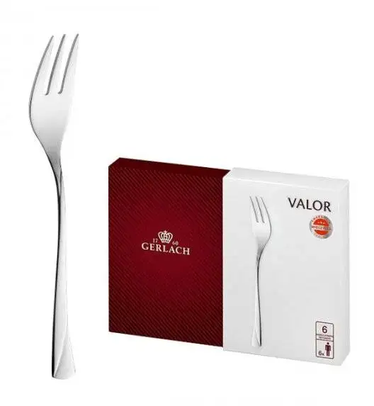 Gerlach Valor Sztućce Widelczyki do ciast 6 el pudełko / 6 osób / połysk
