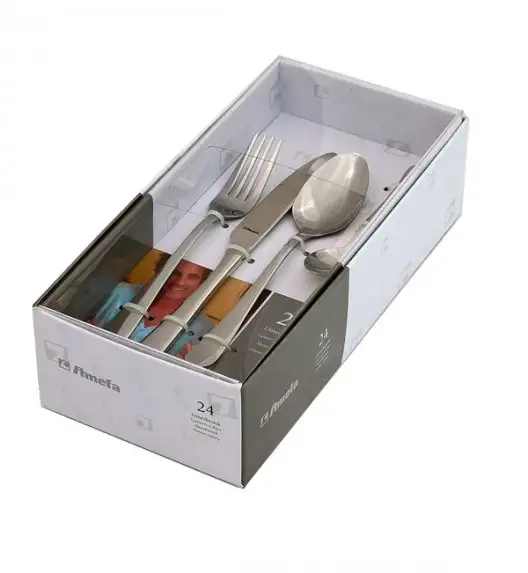 AMEFA AUSTIN Sztućce UE Komplet 24 el dla 6 osób / połysk / pudełko / wieczysta gwarancja 