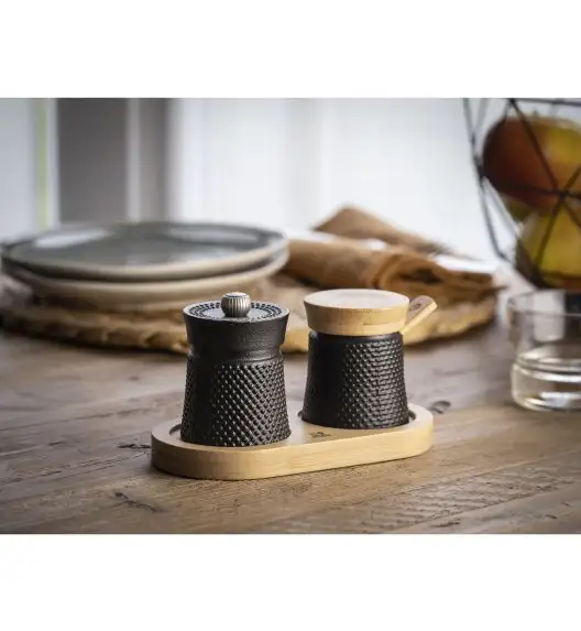 PEUGEOT BALI CAST IRON zestaw młynków + podstawka