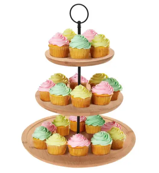 EXCELLENT HOUSEWARE Patera 3 poziomowa / drewno bambusowe