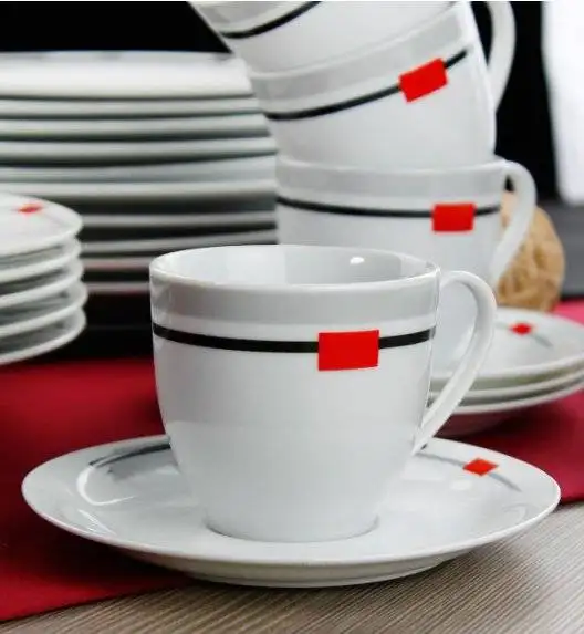 WYPRZEDAŻ! FLIRT CARMEN Komplet 8 spodków / porcelana