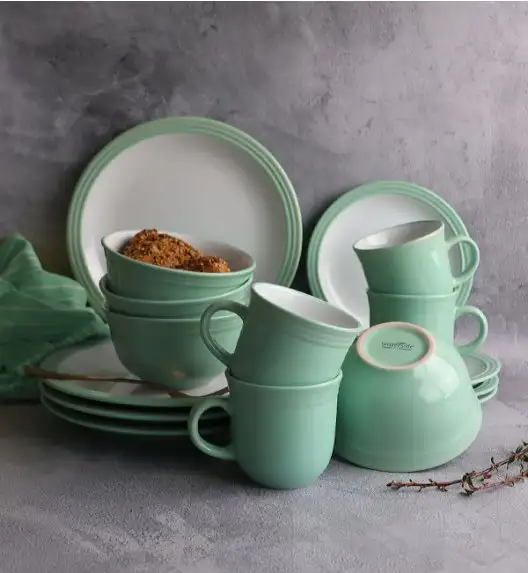 WATERSIDE CAMDEN GREEN Serwis obiadowy 32 el / 8 osób / porcelana