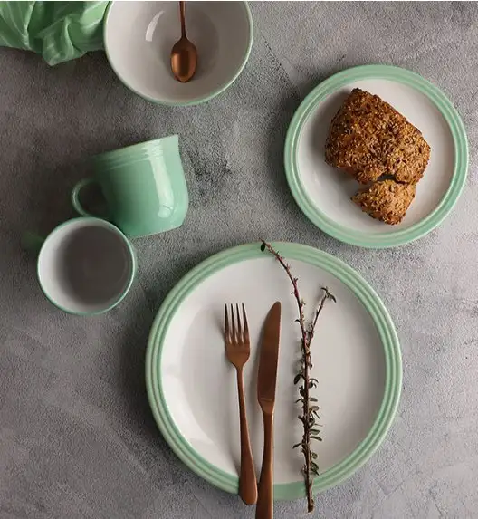 WATERSIDE CAMDEN GREEN Serwis obiadowy 48 el / 12 osób / porcelana