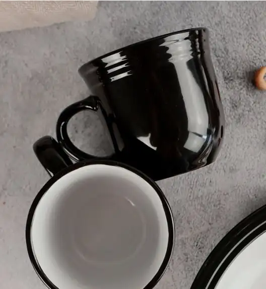 WATERSIDE CAMDEN BLACK Serwis obiadowy 32 el / 8 osób / porcelana