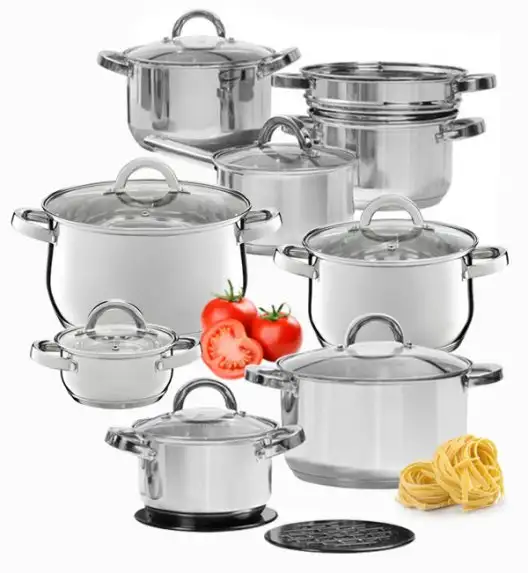 AMBITION BERRY Komplet Garnki z pokrywkami 19 el / pudełko + luzem / stal nierdzewna