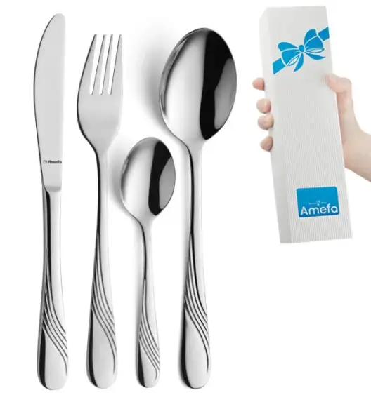 AMEFA FELICIA Sztućce UE 24 el dla 6 osób luzem + pudełko składane / połysk