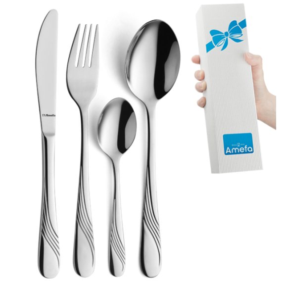 AMEFA FELICIA Sztućce UE 24 el dla 6 osób luzem + pudełko składane / połysk
