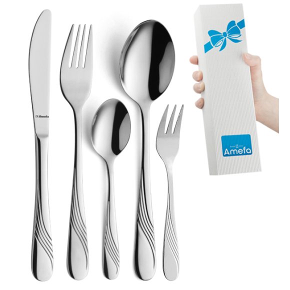 AMEFA FELICIA Sztućce UE 90 el dla 18 osób luzem + pudełko składane / połysk