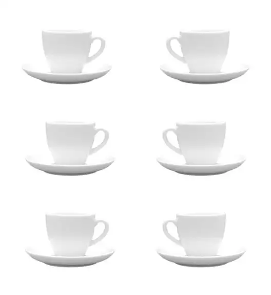 LUBIANA BISTRO / NANA 6x Filiżanka 100 ml + spodek 12 cm / porcelana