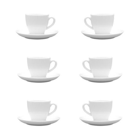 LUBIANA BISTRO / NANA 6x Filiżanka 100 ml + spodek 12 cm / porcelana