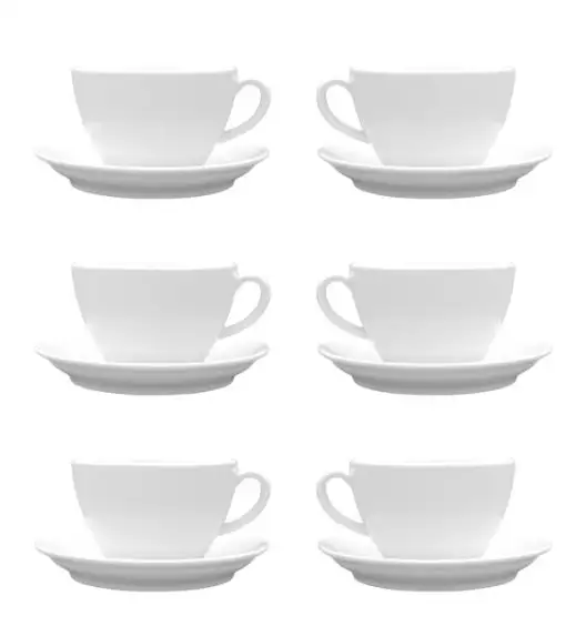 LUBIANA BISTRO / NANA 6x Filiżanka 400 ml + spodek 17 cm / porcelana