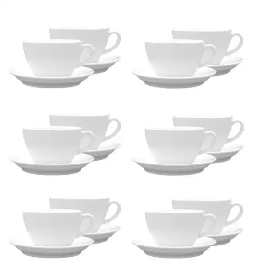 LUBIANA BISTRO / NANA 12x Filiżanka 400 ml + spodek 17 cm / porcelana