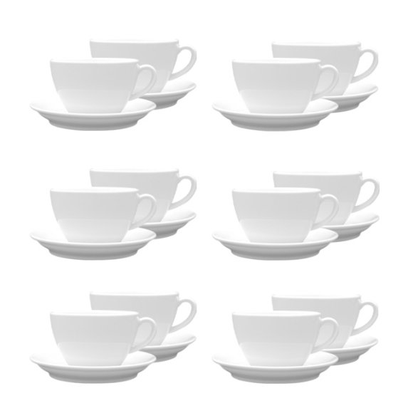 LUBIANA BISTRO / NANA 12x Filiżanka 400 ml + spodek 17 cm / porcelana