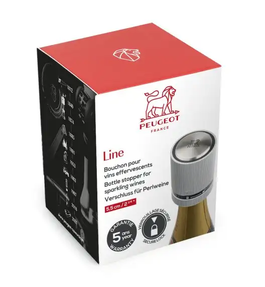 PEUGEOT LINE Zatyczka do win musujących szara