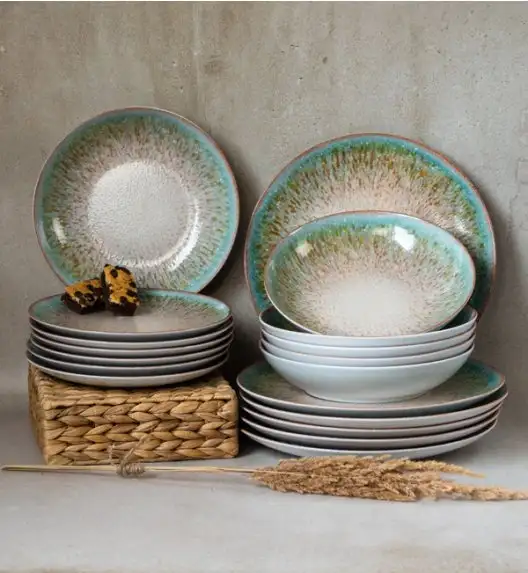 LUBIANA BOSS KERAJET | 097 KJ TURQUESA | Serwis obiadowy 18/54 elementy | 9014