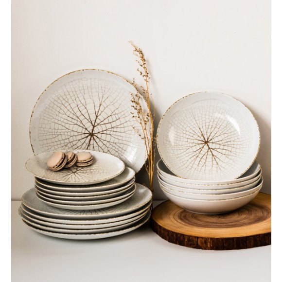 LUBIANA BOSS KERAJET | 104 KJ LEAF | Serwis obiadowy 12/36 elementów | 9036