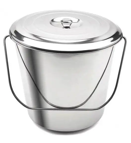 TADAR Wiadro gastronomiczne ze stali nierdzewnej z pokrywką 15 L