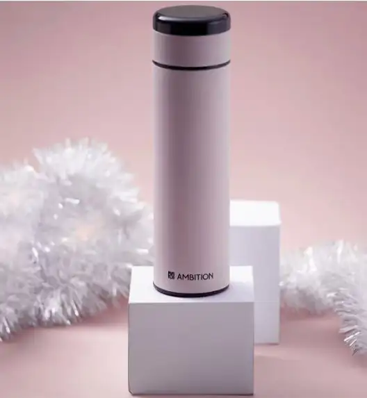 AMBITION INDI Butelka termiczna ze stali nierdzewnej 420 ml / różowa