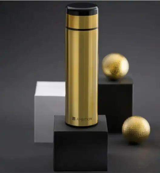 AMBITION INDI Butelka termiczna ze stali nierdzewnej 420 ml / złota