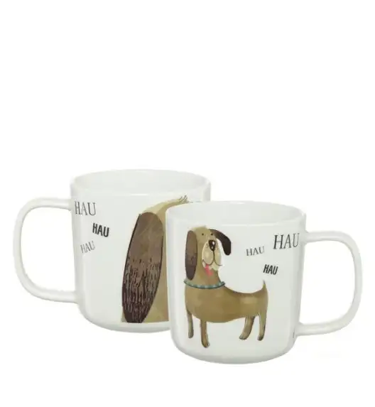 AMBITION PETS Kubek porcelanowy pies brązowy / 370 ml