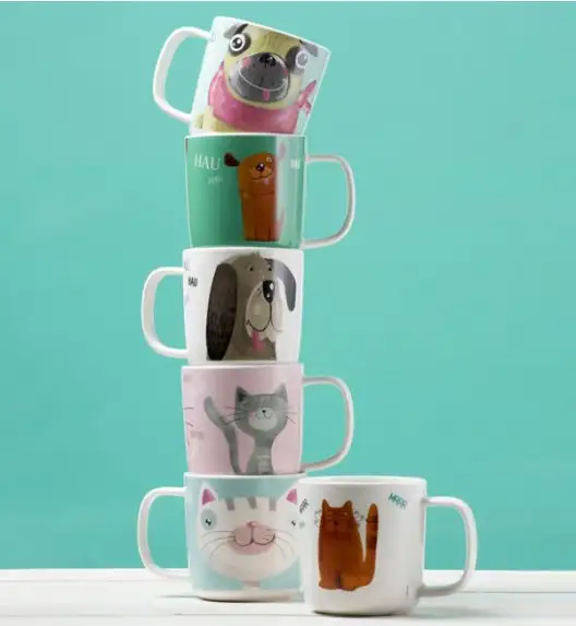 AMBITION PETS Kubek porcelanowy pies brązowy / 370 ml