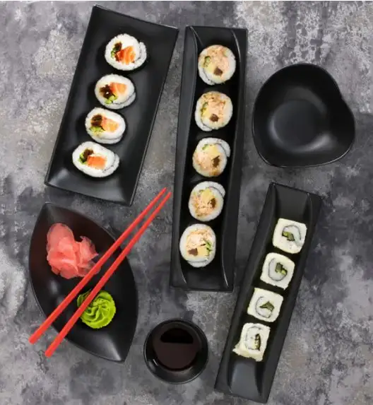 AMBITION SALSA Półmisek łódka 27 x 15,5 cm / czarna porcelana