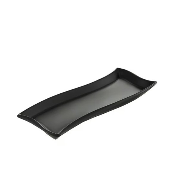 AMBITION SALSA Półmisek fala 30 x 10 cm / czarna porcelana