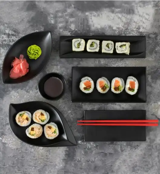 AMBITION SALSA Półmisek fala 30 x 10 cm / czarna porcelana