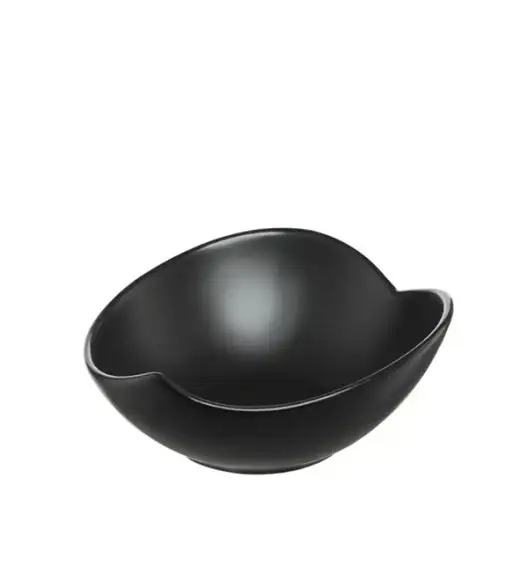 AMBITION SALSA Salaterka liść 15 cm / czarna porcelana