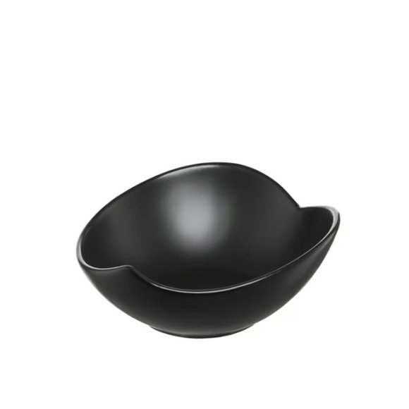 AMBITION SALSA Salaterka liść 15 cm / czarna porcelana