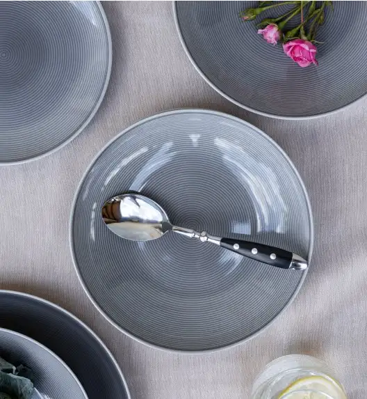 LUBIANA ETO MODERN K1 OPK Serwis obiadowy szary 36 el / 12 osób / porcelana ręcznie malowana