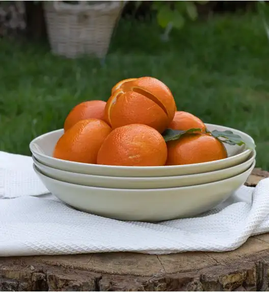 LUBIANA ETO MODERN KE00 Serwis obiadowy kremowy 18 el / 6 osób / porcelana ręcznie malowana