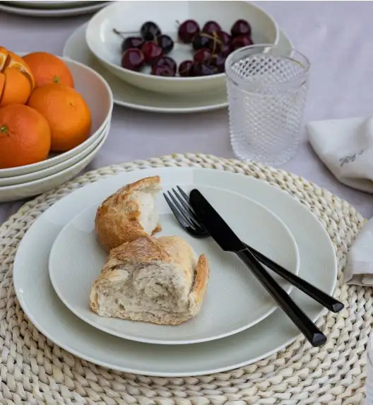 LUBIANA ETO MODERN KE00 Serwis obiadowy kremowy 72 el / 24 osoby / porcelana ręcznie malowana