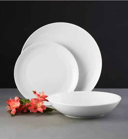 AMBITION LINEA Serwis obiadowy biały 18 elementów dla 6 osób / porcelana