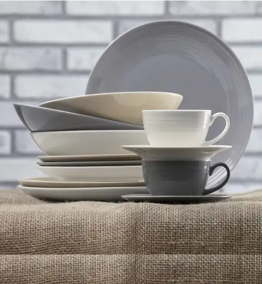 AMBITION LINEA Filiżanka do kawy i herbaty 220 ml / szara / porcelana