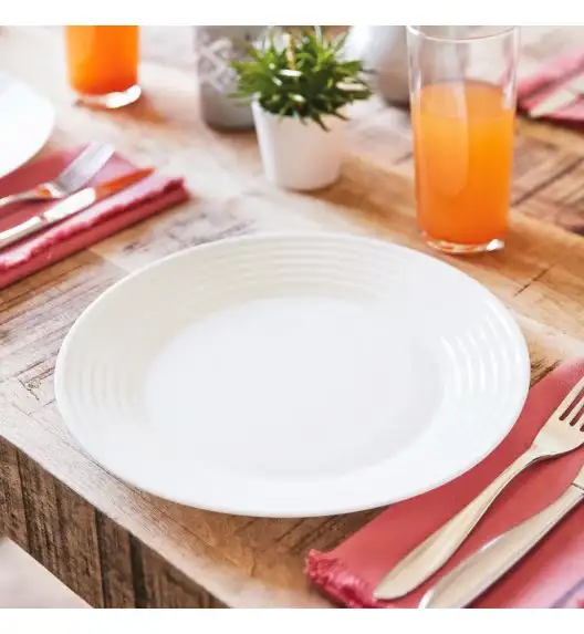 LUMINARC HARENA Komplet obiadowy 12 el dla 6 os / biały / szkło hartowane