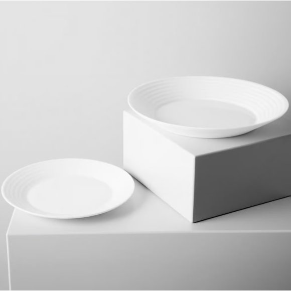 LUMINARC HARENA Komplet obiadowy 12 el dla 6 os / biały / szkło hartowane