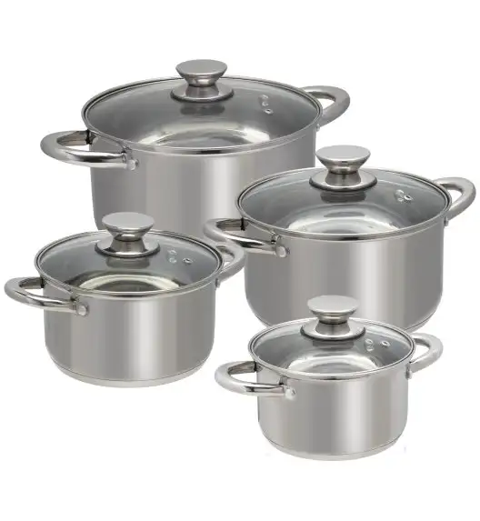 AMBITION GUSTO Komplet garnków z pokrywkami 8 el / stal nierdzewna