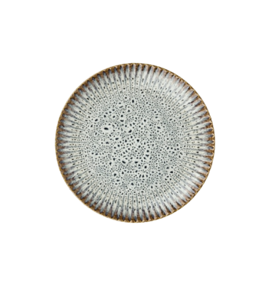 LUBIANA STONEWARE CERAMIKA / METEOR DESERT / Serwis obiadowy 36 elementów dla 12 osób / odcień piaskowo-niebieski