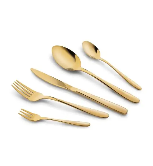 TADAR LEROS Zestaw sztućców 30 el dla 6 osób / złote / połysk