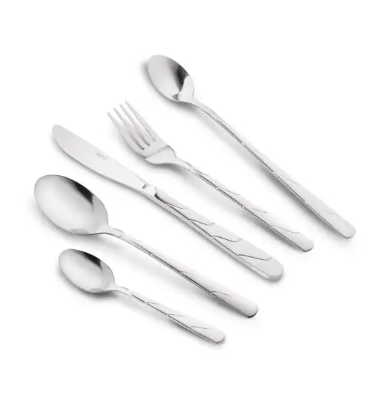 TADAR SONO Zestaw sztućców 30 el dla 6 osób / srebrne / połysk