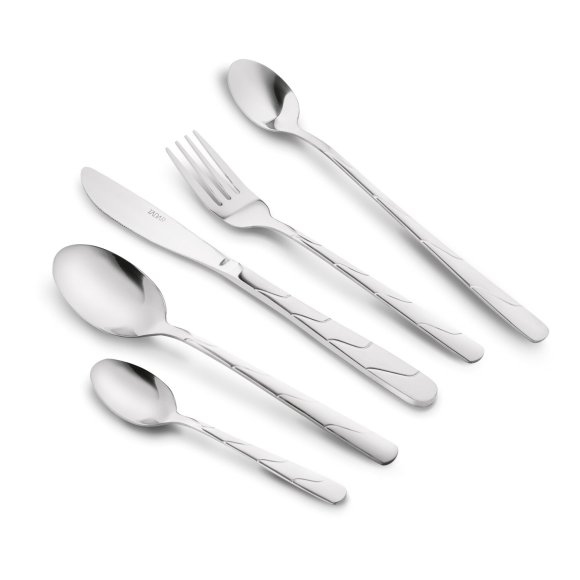 TADAR SONO Zestaw sztućców 30 el dla 6 osób / srebrne / połysk