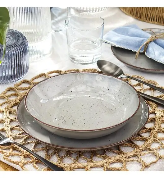 CHODZIEŻ CITY CT01 ŻYWIOŁY Serwis obiadowy 18 el / 6 osób / WULKANICZNA ZIEMIA / porcelana