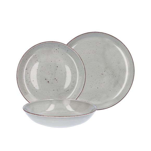 CHODZIEŻ CITY CT01 ŻYWIOŁY Serwis obiadowy 18 el / 6 osób / WULKANICZNA ZIEMIA / porcelana